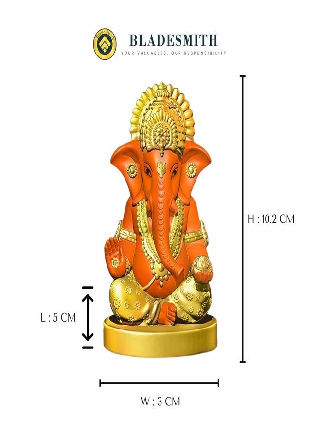 BLADESMITH Ganesh Ji for Puja, Ganpati Murti, Ganesh Idol for Home, Office, Living Room, Decorative Items, and Home Decor (Orange) - Image 2